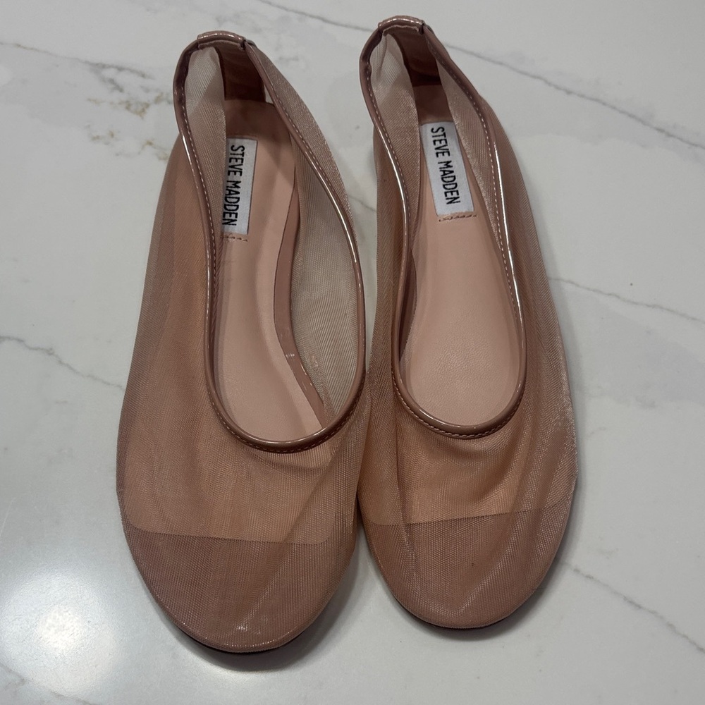 Steve Madden Nude Mesh Ballet Flats - Picture 2 of 8